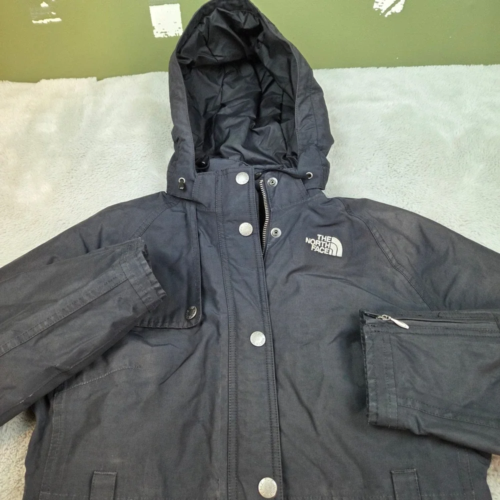 The North Face HyVent Hooded Parka Jacket Womens XS Utility Pocket Outdoor Black